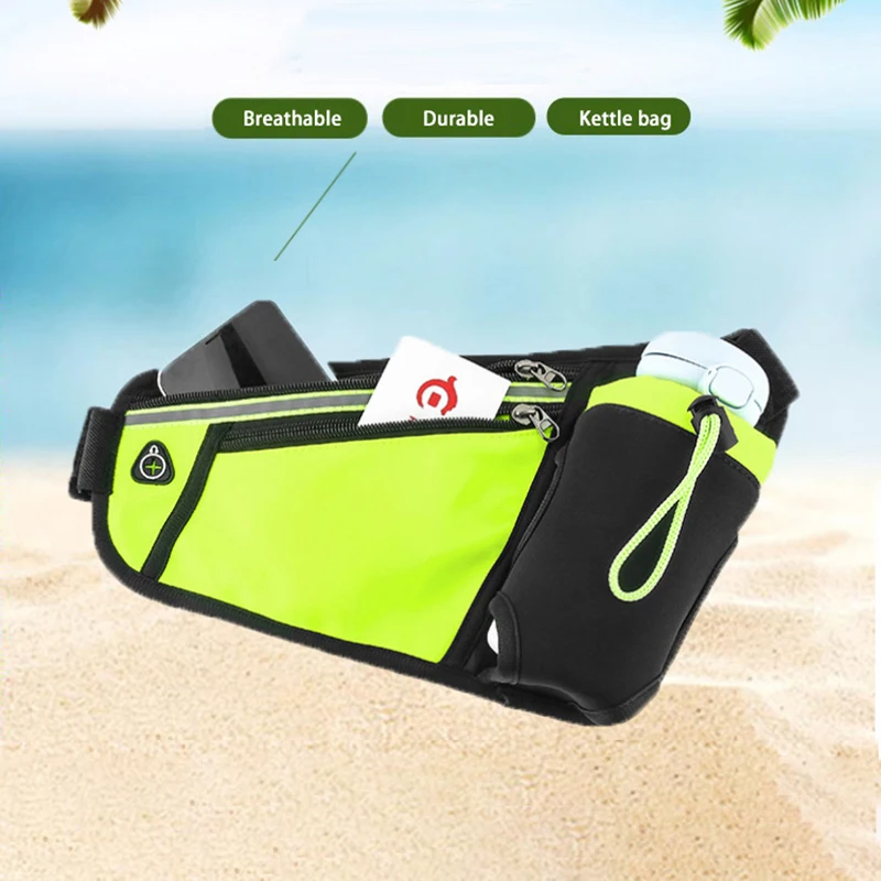 Marathon Racing Hydration Running Belt Bag Sports Waist Pack Triangle Climbing Hiking Gym Fitness Waist Pouch with Water Bottle