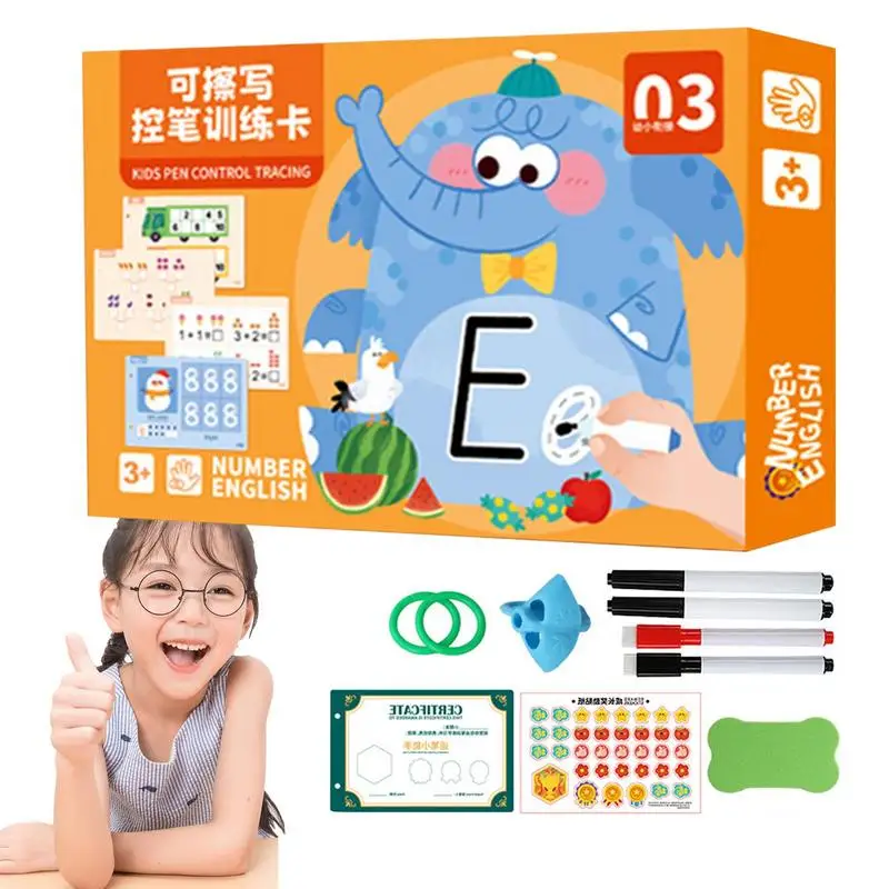 Handwriting Practice Book For Kids Pencil Control Tracing Workbook Montessori Activity Book Wipe Clean And Erasable Early