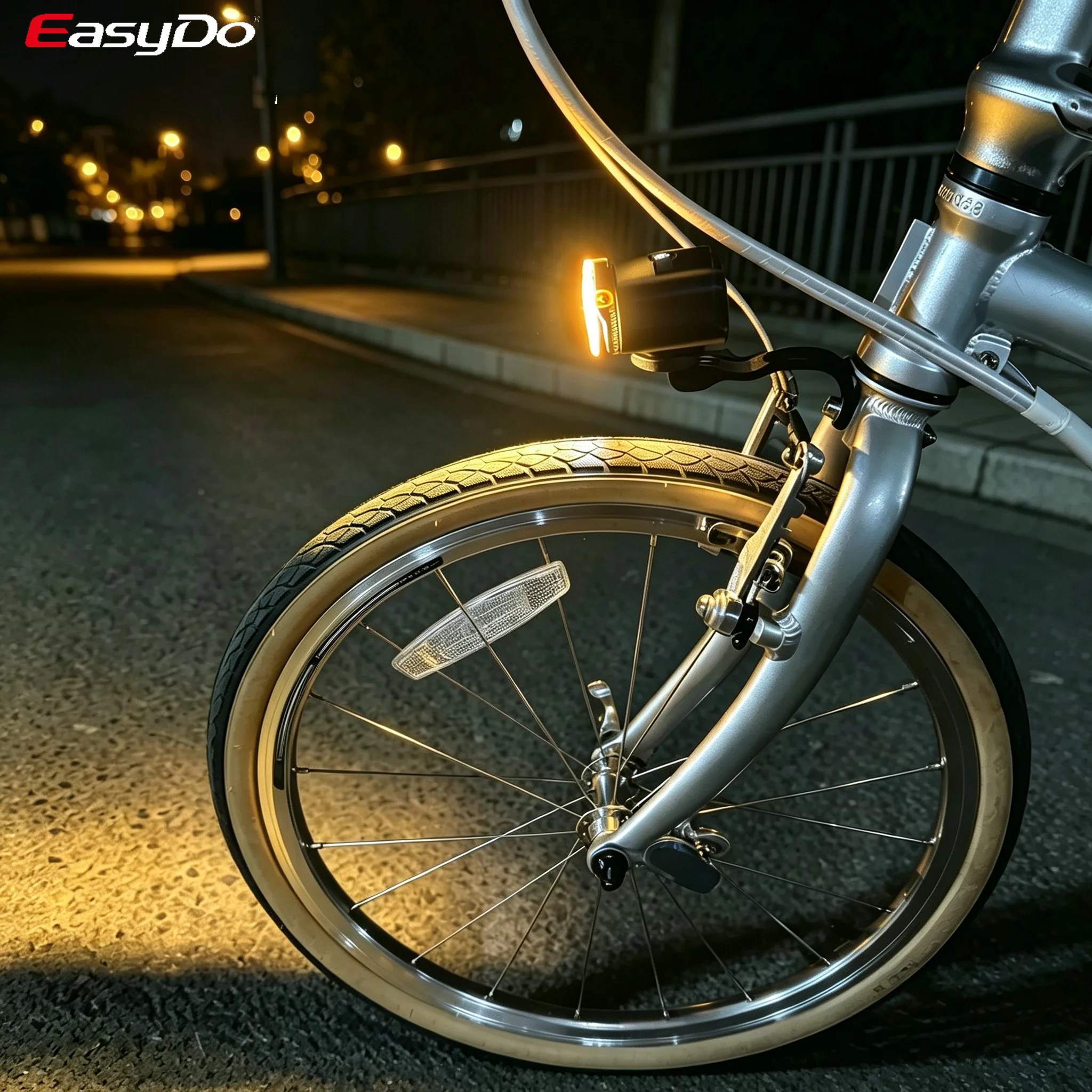Easydo 1500 Lum Folding Bike Headlight Yellow Lens Bicycle Front Light for Rain Fog USB-C Charging Remote Control Cycling Lamp