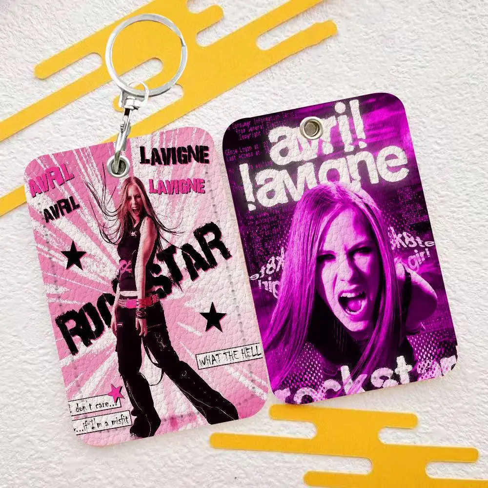 

Кожаный брелок-картхолдер в стиле аниме с изображением певицы А-А-А-Аvril L-L-Lavigne, идеальный подарок на день рождения для взрослых