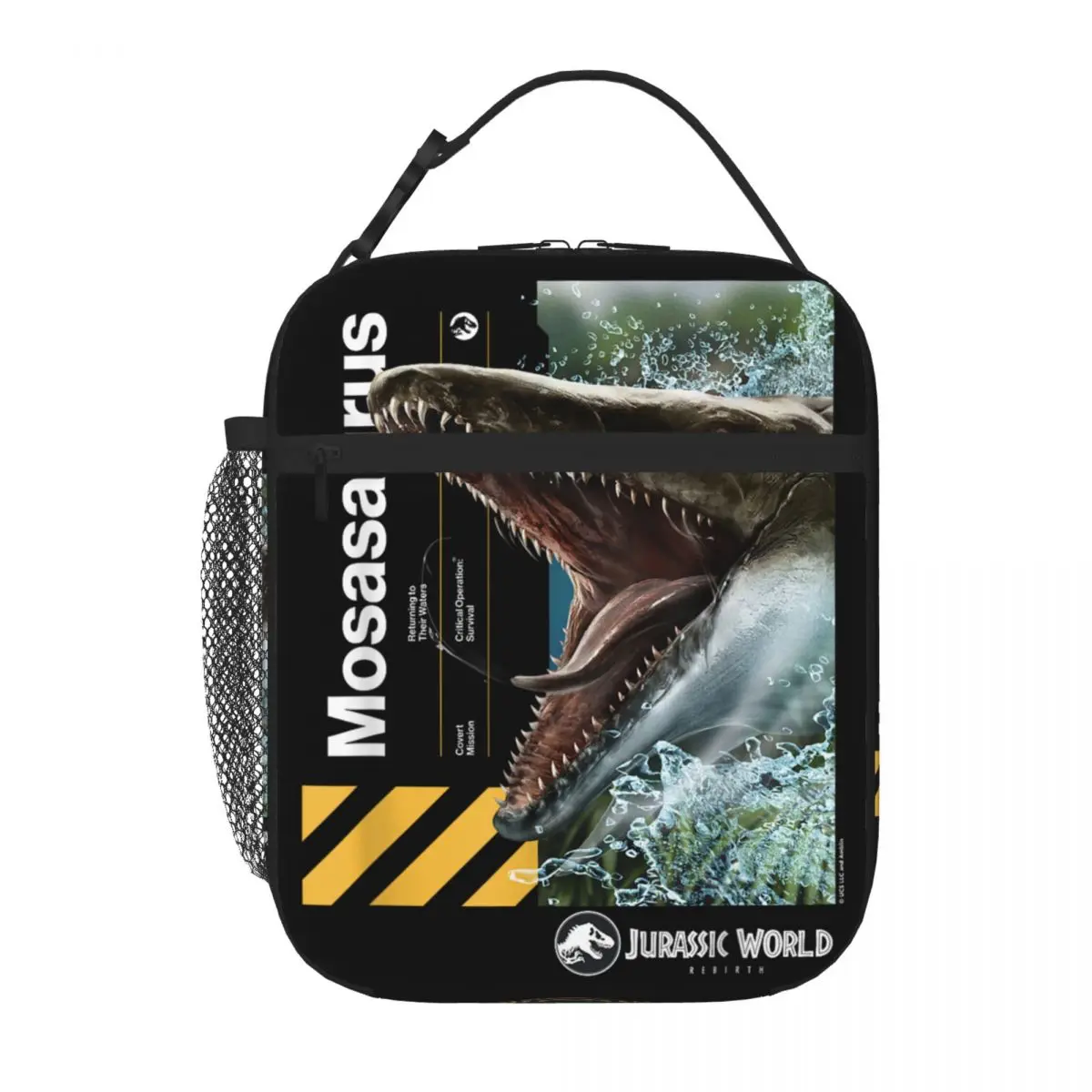 Fiambrera Jurassic Rebirth Mosasaurus World Covert Mission Food Box Ins Style Cooler Thermal Bento Box para la escuela