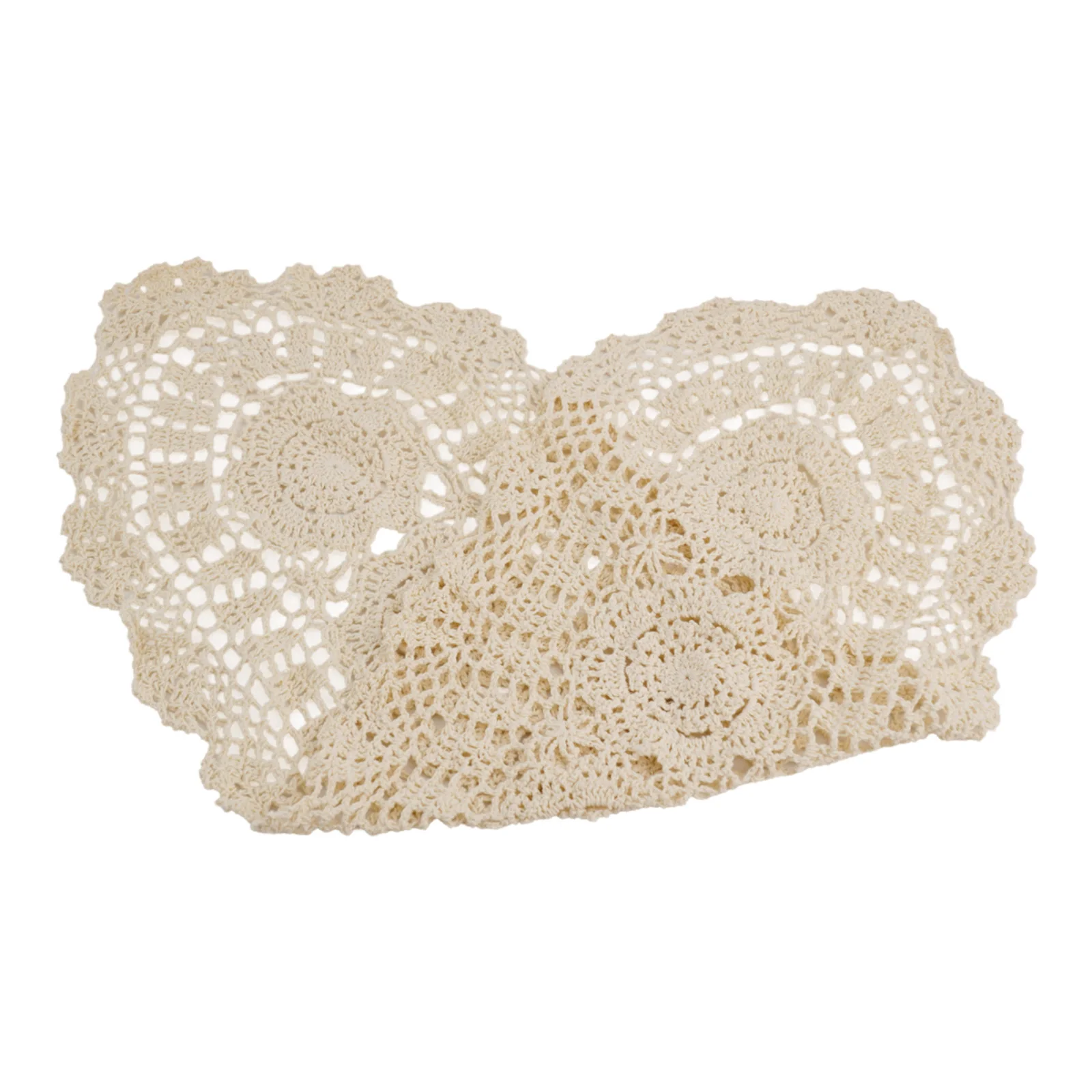 Handmade Cotton Crochet Lace Table For Runner Oval 30x80cm with Vintage Floral Hollow Out Pattern for Home Dining Table and Cafe