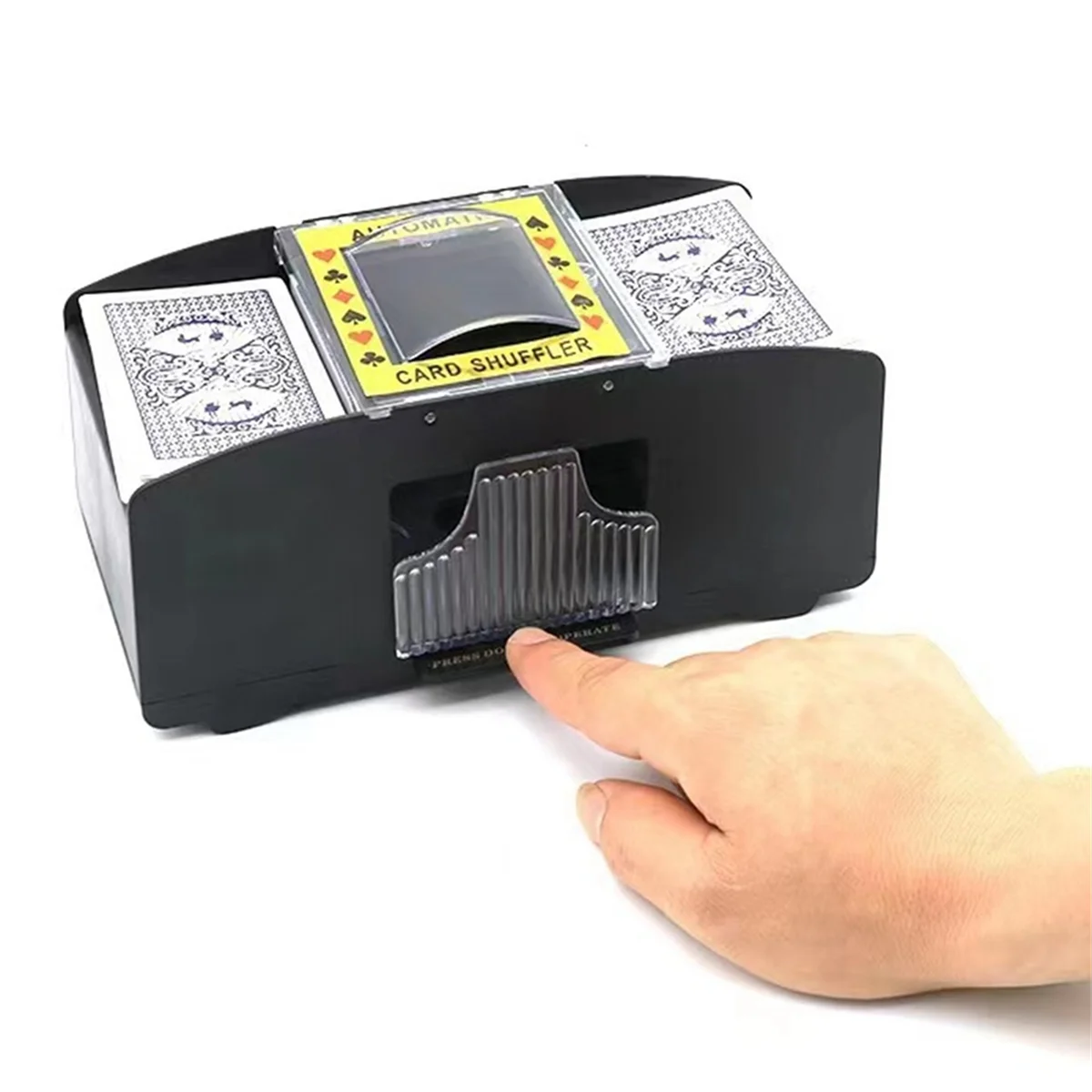 A69TAutomatic Card Shuffler 4 Deck, USB+ Battery Dual Purpose,Large