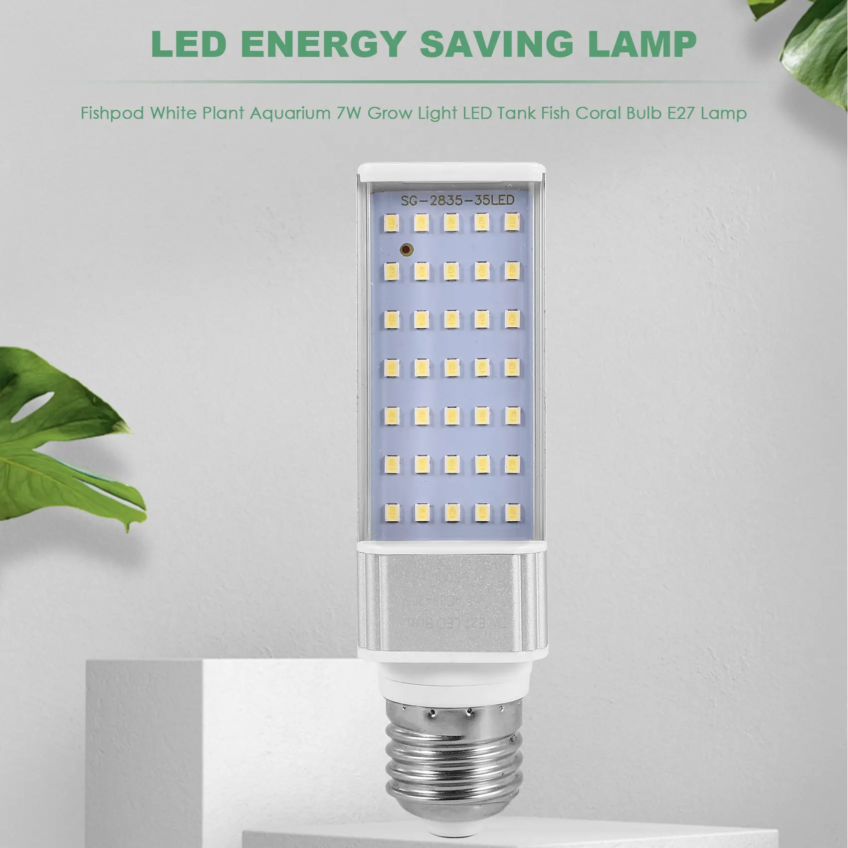 7W LED Grow Light for Aquariums, E27 Bulb