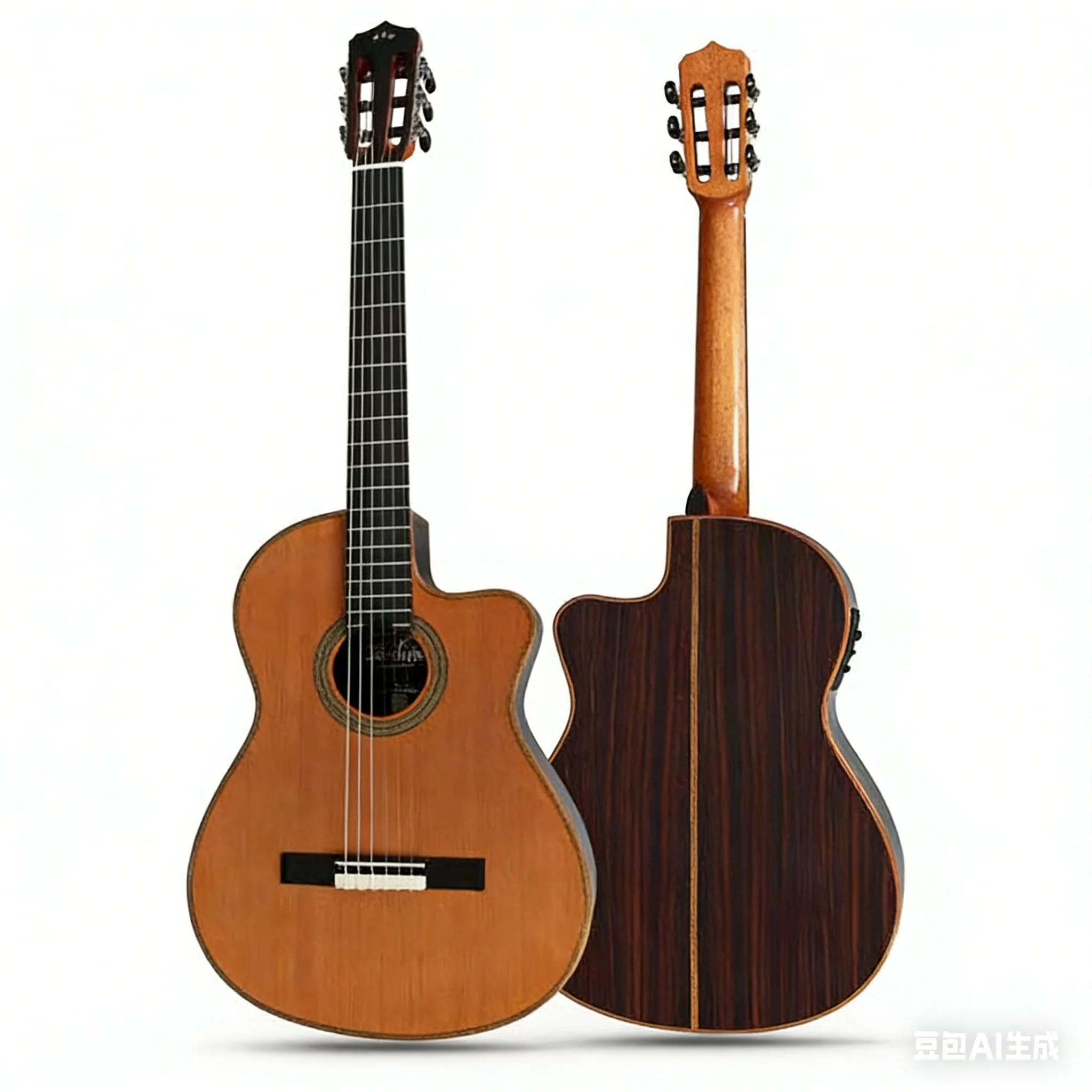 

48mm nut cross-over classical guitar with nylon strings, Electric classical guitar with pickup tuner