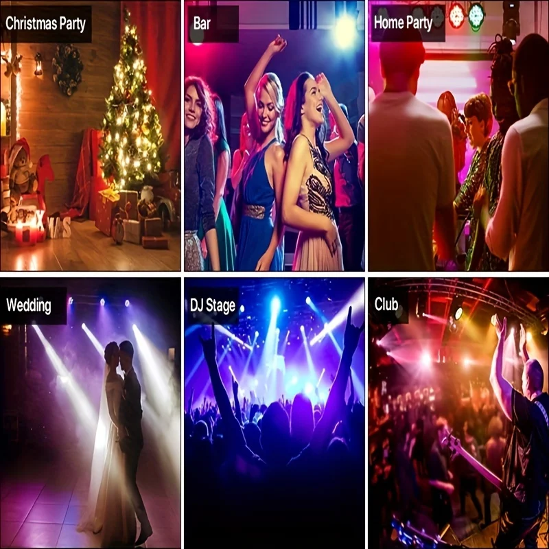 RGB 36LED Lampu DJ Panggung DMX512 Suara Diaktifkan Remote Control Lampu Par Datar untuk Natal Pernikahan Pertunjukan Klub Pesta Pernikahan