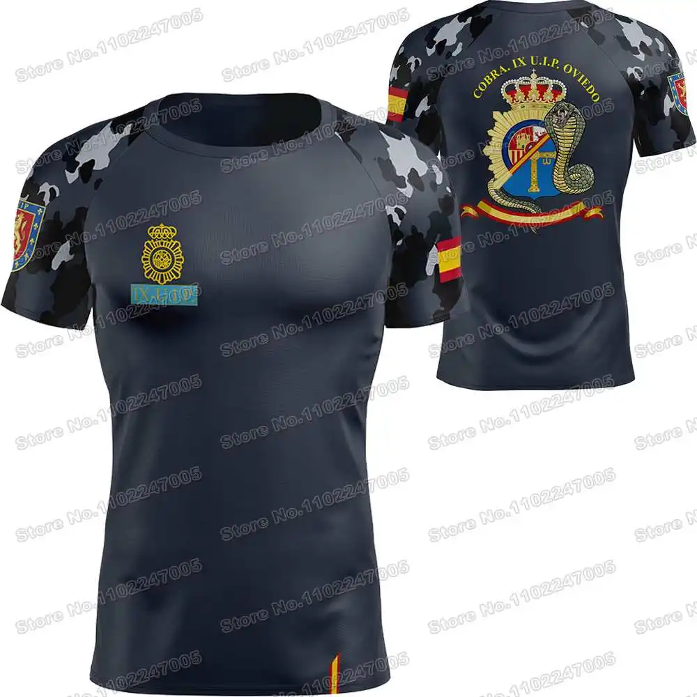 2023 IX UIP Oviedo National Police T Shirt Spanish Outdoor Tech Shirts MTB Clothing Training Tops Fitness Jersey Running Hiking