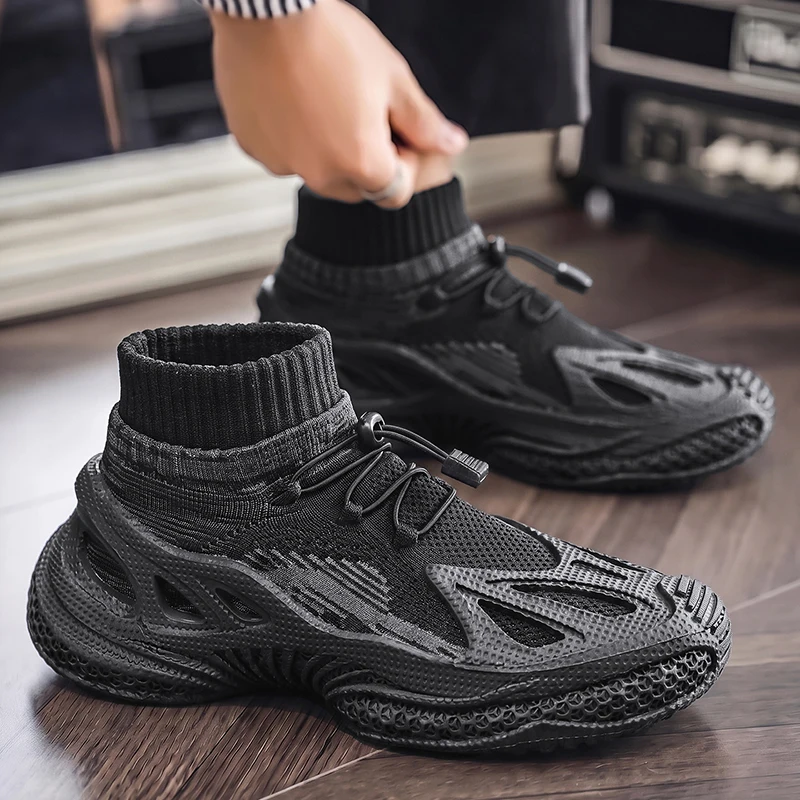 Fashion Socks Men's Casual Sneakers Breathable Anti Slip Running Shoes Designer Walking Footwear Slip on Lightweight Sport Shoes