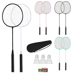 Badminton Racket Set Lightweight Badminton Racquets Backyard Games Alloy Rackets Badminton Rackets with Carrying Bag for kids