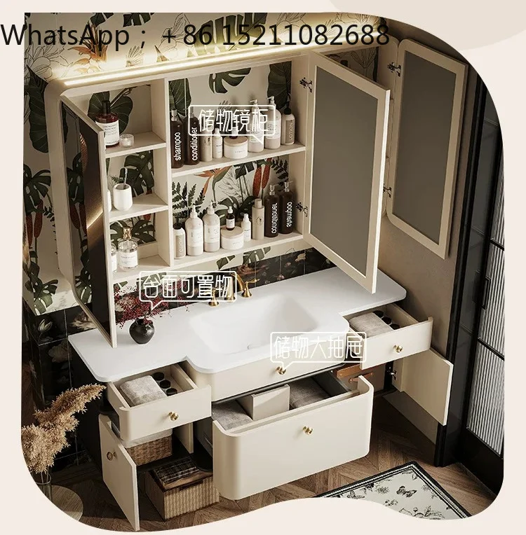 SCY rock slab hot bending integrated big belly basin combination small apartment very narrow face wash hand basin wash table