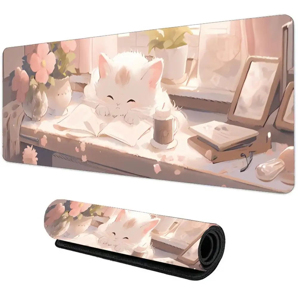 

Cartoon Cat Cool Beautiful Anime Mouse Pad Mat Size For CSGO Game Player Desktop PC Computer Laptop Gaming Accessorys Lock Edge