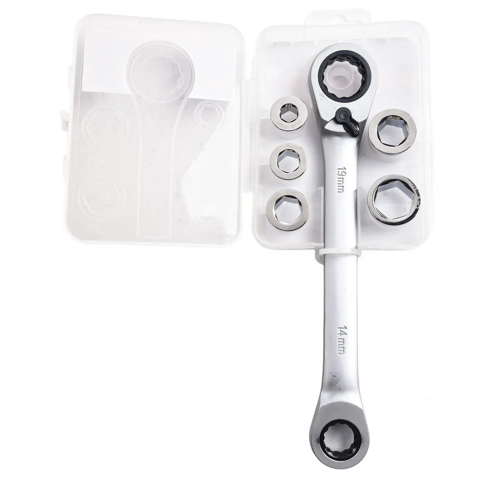 Imagem -04 - Double Head Ratchet Wrench Combination Spanner Grupo Aço Cromo Vanádio Ferramentas de Reparação Automática 817 mm em 1