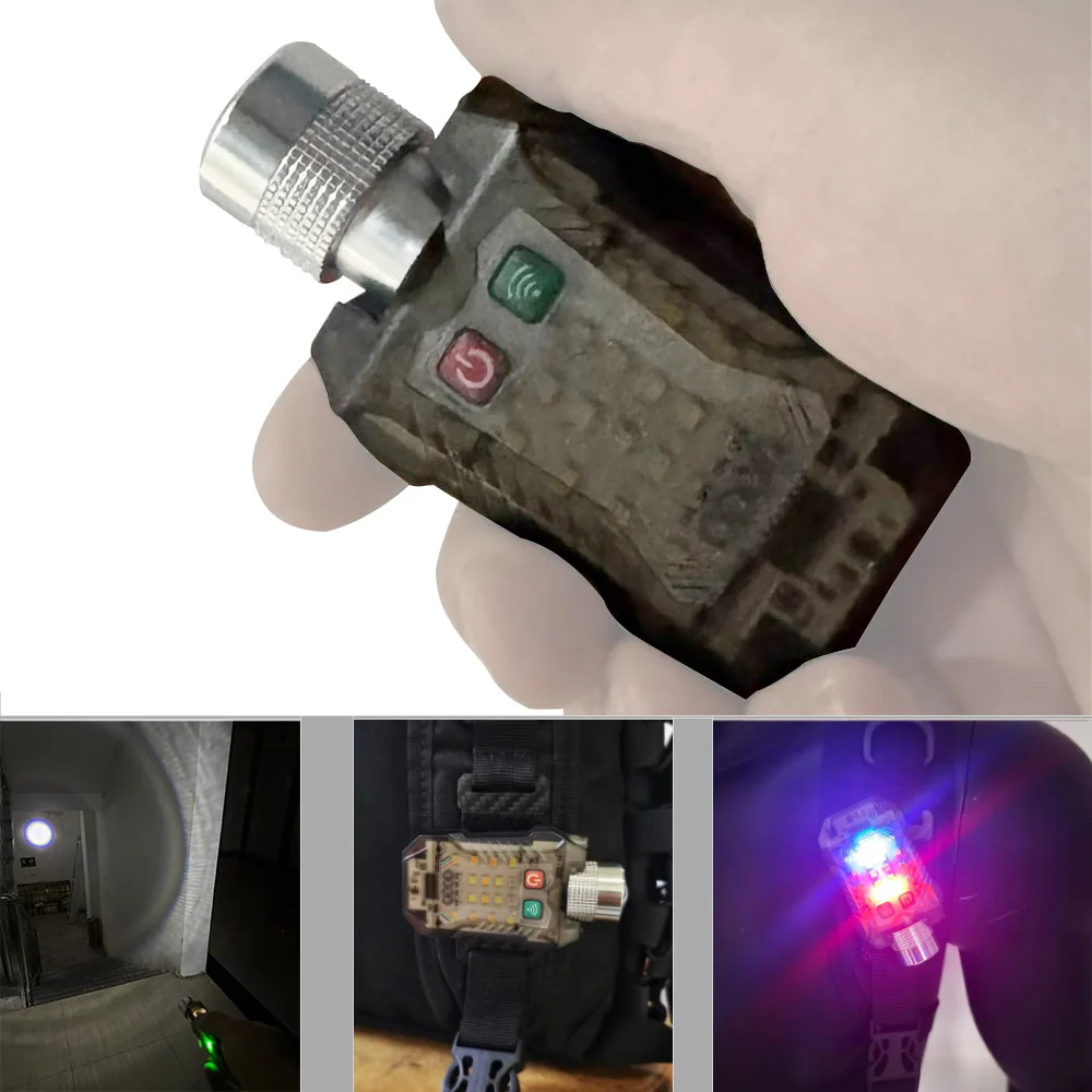 Fwoyonze Camping Hiking Safety Flashlight EDC Portable Light Survival Signal Light for MOLLE Or 25mm Backpack Strap And Loop