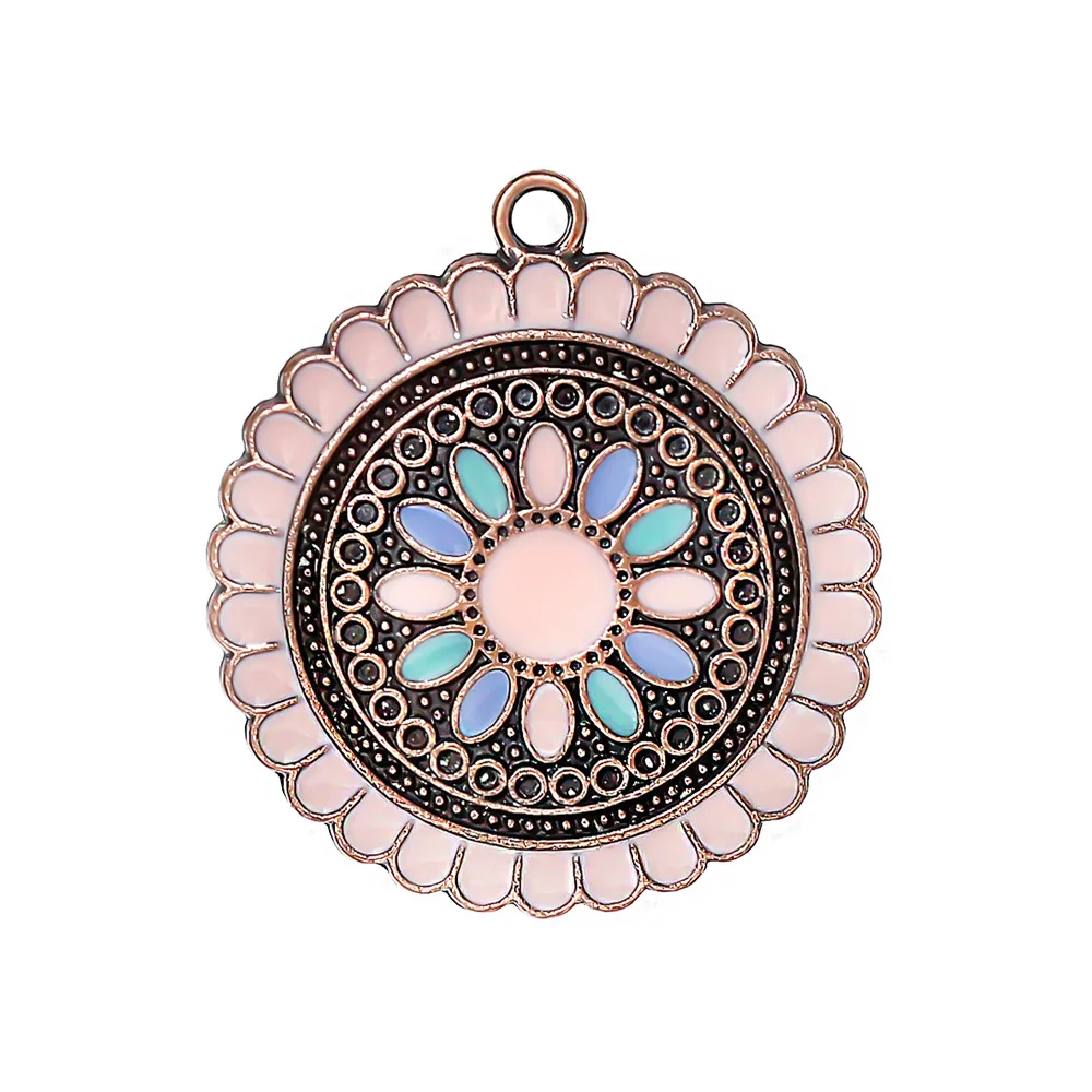 Vintage Bohemia Colorful Drip Enameling Pendants for Women Earrings Necklaces Charms for DIY Making Jewelry Accessories
