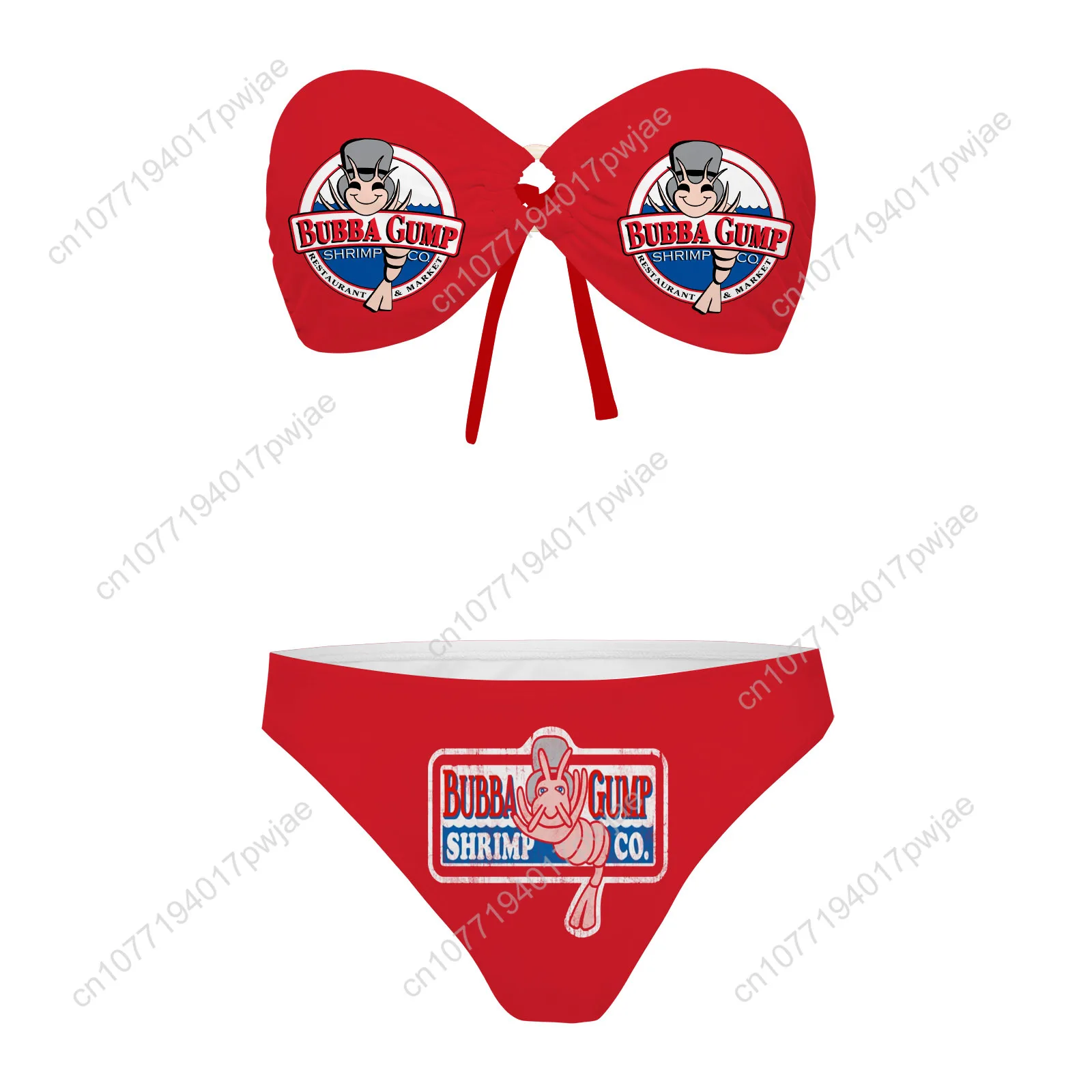 

BUBBA GUMP SHRIMP Купальник без бретелек Форрест Гамп Женские купальные костюмы Купальники Вечеринка у бассейна Пляжное сексуальное бикини Пляжная одежда на заказ