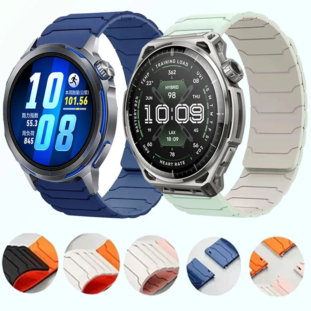 20/22mm Magnetic Silicone Strap For Huawei Watch GT Runner 2 GT6-5-4 Pro 46mm Bracelet Band Amazfit Active 3/Bip 6 Max/Balance 3