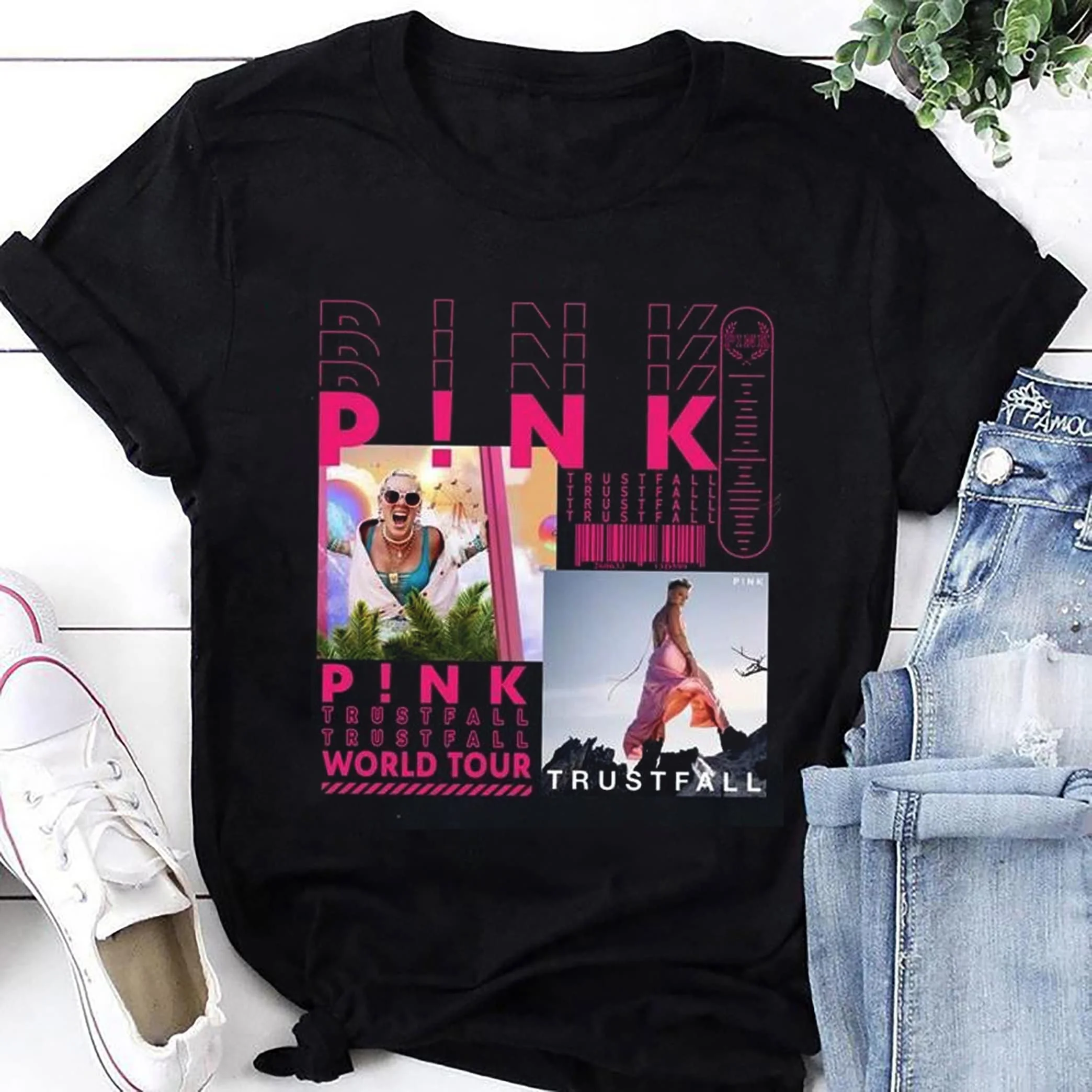 Pink On Tour T Shirt Trustfall 2023 P nk Album Merch Fan GifT