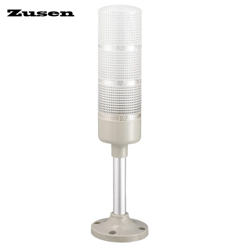 

Zusen TB53-3T/W(J) 12V 24V 220V Flashes and Constant Bright Adjustable White Transparent Case Signal Tower Light Three-layer