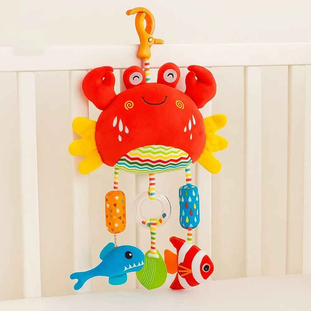 Design bonito chocalho do bebê brinquedos agarrar capacidade treinamento sino brinquedos carrinho pendurado brinquedos material de pelúcia animal de pelúcia