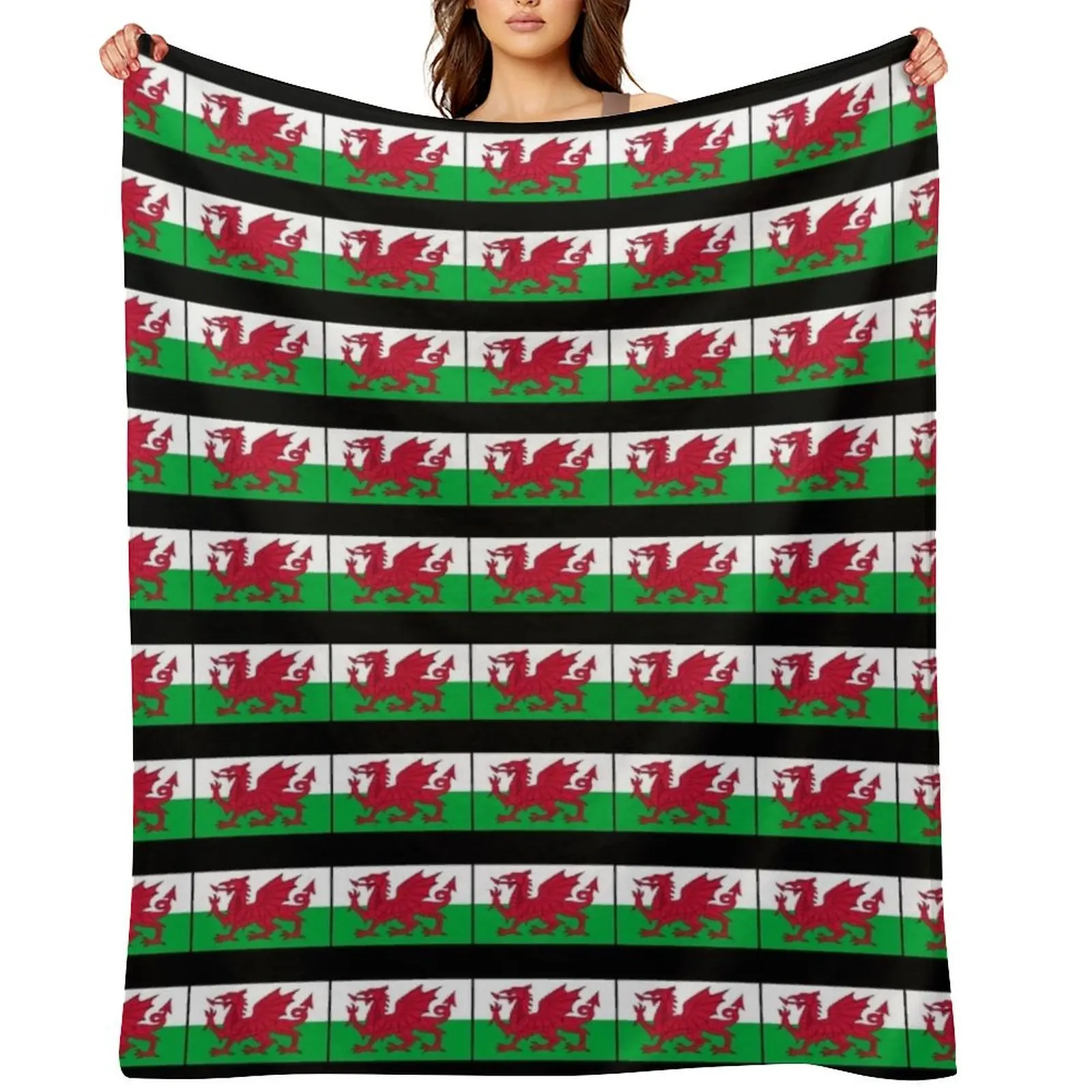 

Wales National Flag - Welsh Fan Sticker T-Shirt Bedspread Throw Blanket Decorative Beds Tourist Picnic Blankets