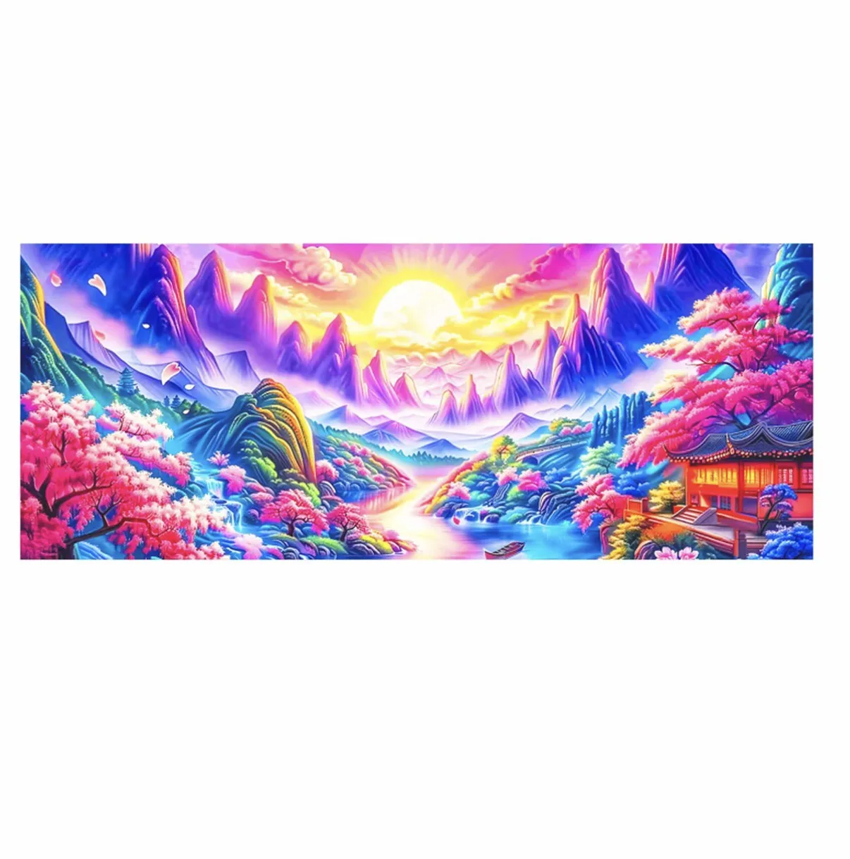 

The sun rises 9CT DIY Chinese Kits Embroidery Pattern Printed Stampe Cross Stitch Cotton-thread 44 Colors