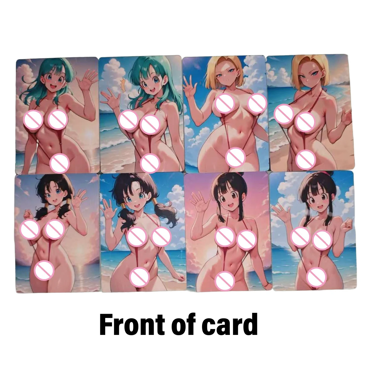 

8Pcs/set Android 18 Sexy Card Bulma Videl Double Sided Printing No Mosaic Aldult Uncensored Collection Card 18+ ACG Anime