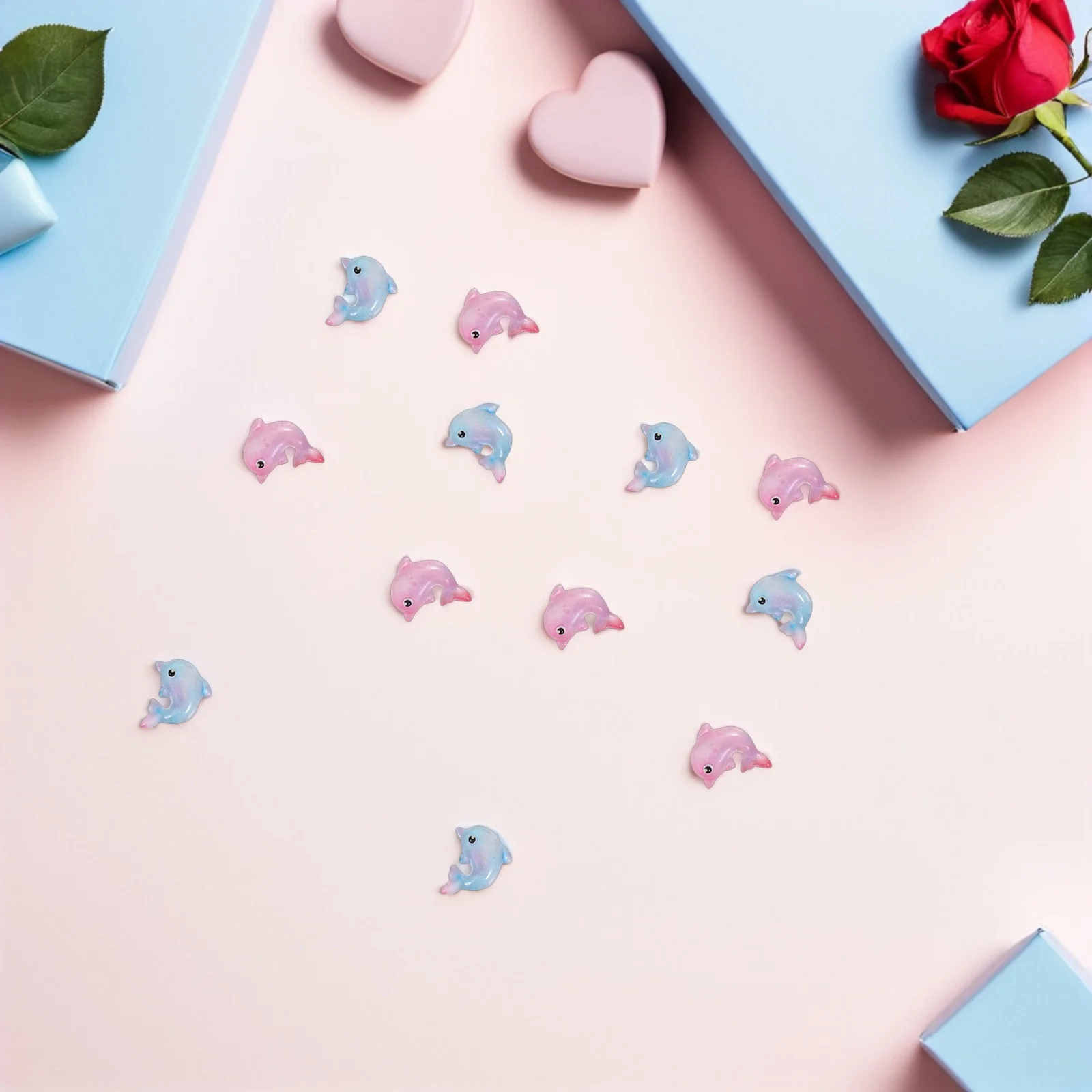 200Pcs Mini Ocean Resin Animals Detailed Small Dolphins for DIY Sea Creature Displays Birthday Party Themes Outdoor Marine