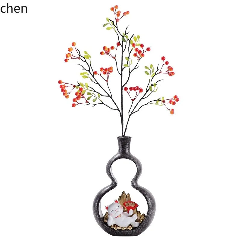 ZML ruyi gourd chinoiserie vase ornaments moving to a new home prosperous home living room flower arrangement decorations