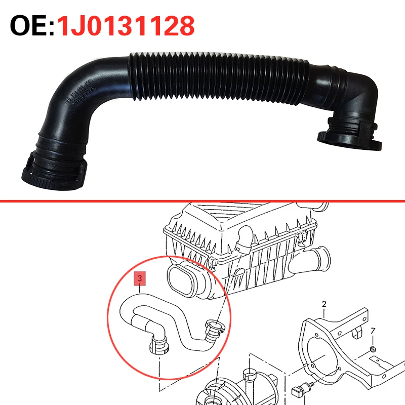 1J0131128 for Audi A3 VW Beetle Bora Jetta Golf Secondary exhaust gas connecting hose of secondary air pump pipe