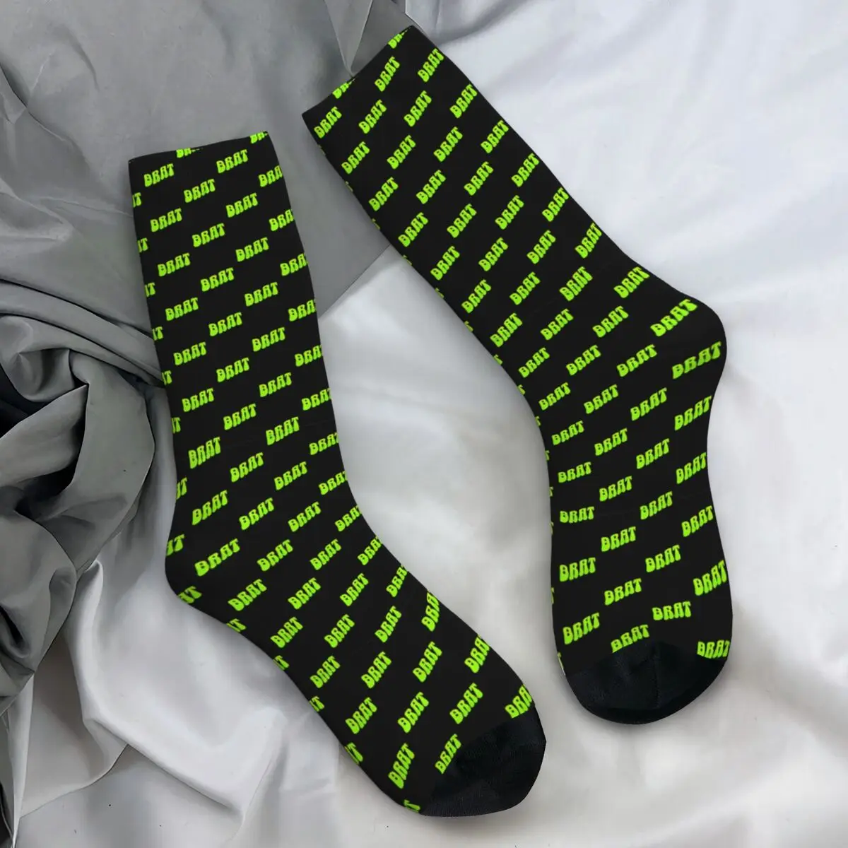 Charli XCX Brat Album Socks Korean Stockings Men Warm Soft Outdoor Sports Socks Spring Graphic Non-Slip Socks