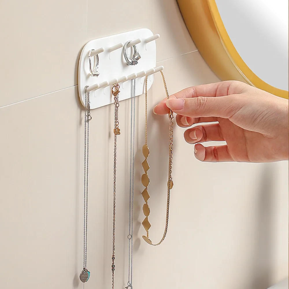 Jewelry storage hook wall-mounted hole-free jewelry display rack jewelry hanger