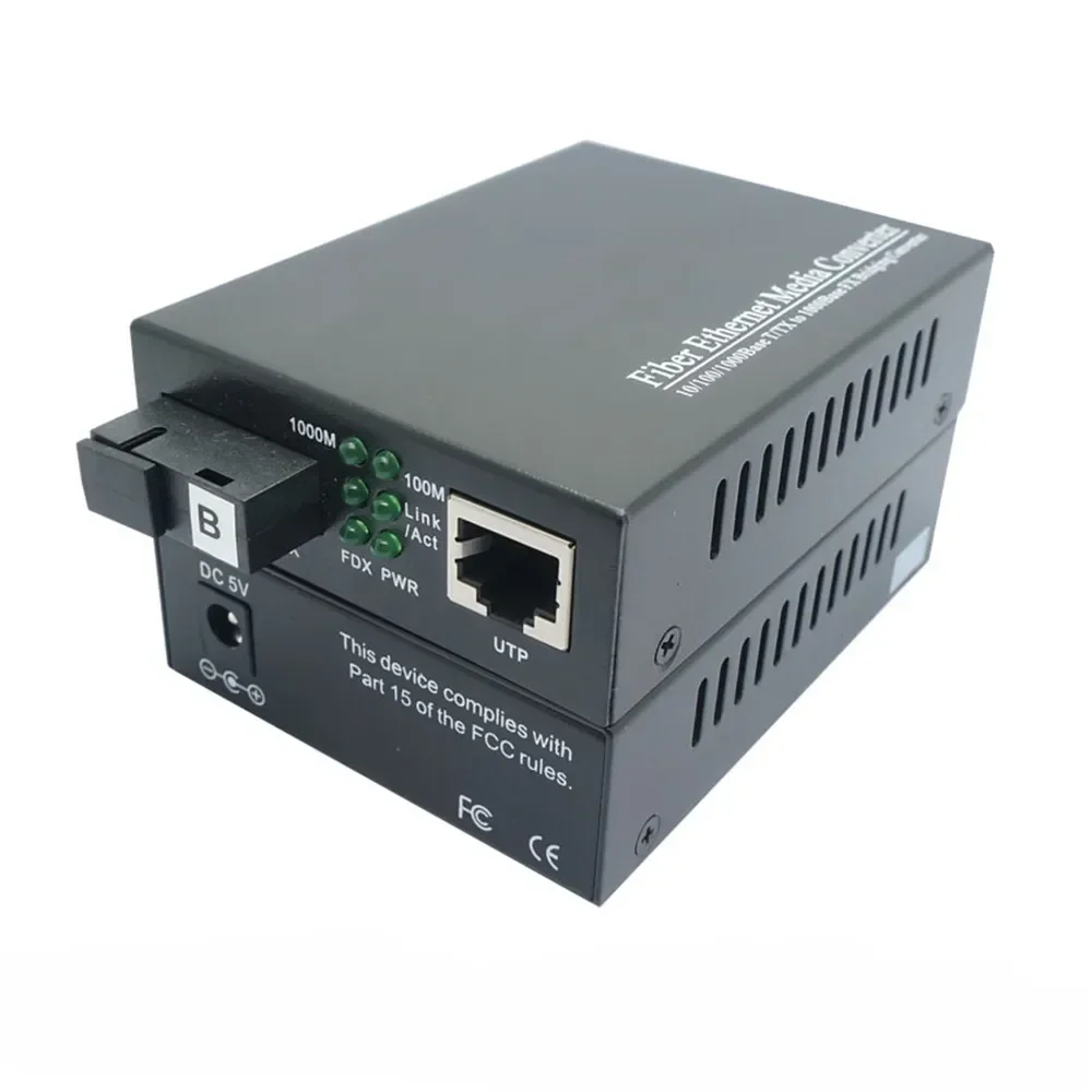 1 pair of gigabit single fiber media converter fiber to Rj45 single-mode single fiber Optic Ethernet switch transceiver 20km