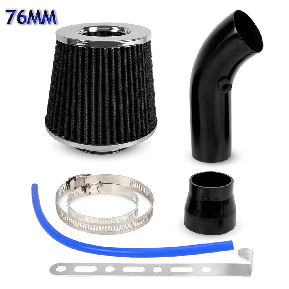 

Universal 76mm Car Cold Air Intake Kit Turbo Induction Pipe Tube Cone Air Filter Aluminum High Flow Modified Replacement Parts