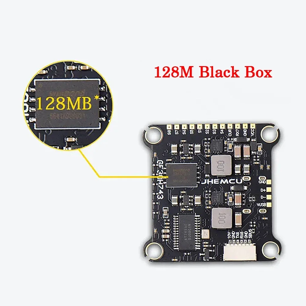 JHEMCU GF30H743 480MHZ Flight Controller ICM-42688P Dual Gyroscope Dual BEC Barometer OSD Black Box 128M 3-6S for RC FPV Drone