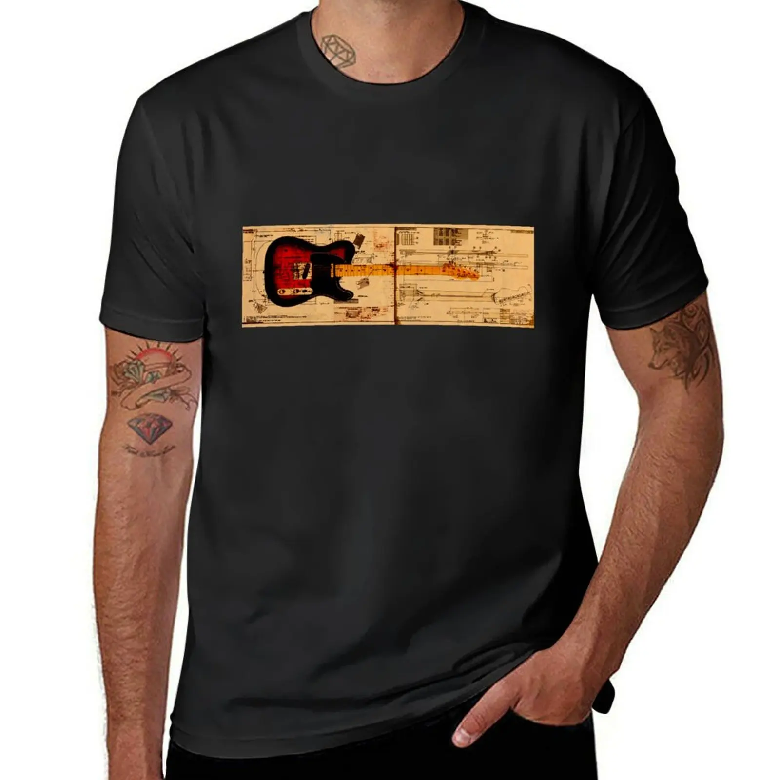 Telecaster T-Shirt tops plus size tops blacks quick-drying mens graphic t-shirts pack