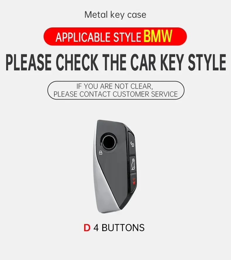Car Alloy Key Case Cover for BMW X1 U11 X7 G07 XM G09 I7 7 Series G70 LCI IX I20 U06 G81 M3 2023 Protector Keychain Accessories