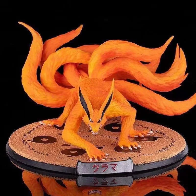 26cm Naruto Anime Figures Gk Kyuubi Kitsune Doll Kurama Statue Figurine Desktop Model Decoration Collectible Toy Gift