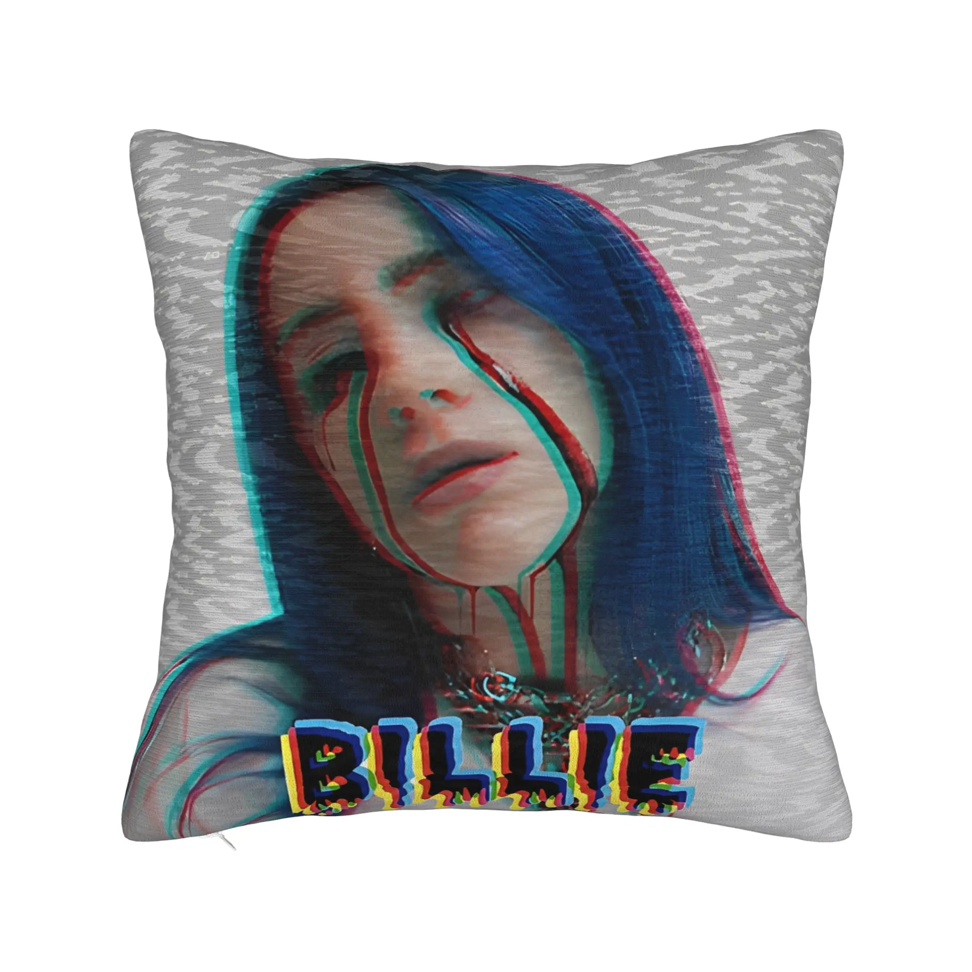 Billies Eilish Hip Hop Pillowcase Printing Fabric Cushion Cover Decoration  Throw Pillow Case Cover Home Zipper 40*40cm