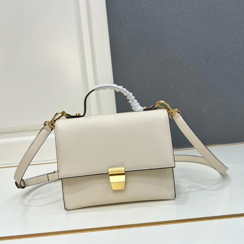 Vintage Niche Flap Square Bag, Genuine Grain Cowhide Leather Women Crossbody Shoulder Handbag Minimalist Versatile Casual Purse