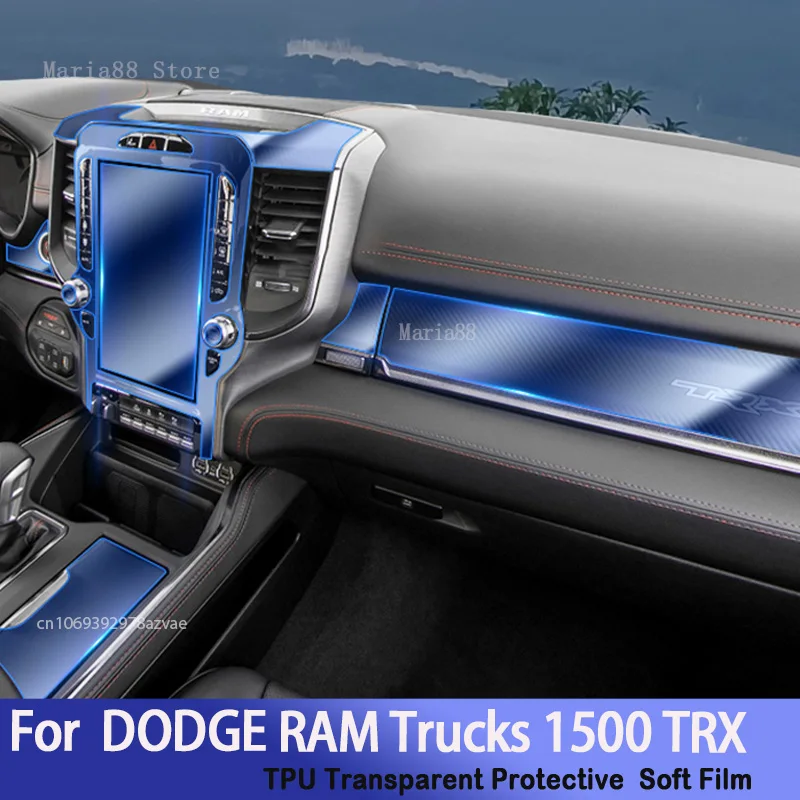 

For DODGE RAM Trucks 1500 TRX 2021-2023 Car Interior Center Console Transparent TPU Protective Film Anti-scratch Repair Sticker