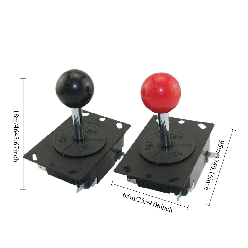 Arcade Fighting Stick for King of Fighters BL Iron Base 8 Way Joystick with Round Restrictor Coin Operated Games