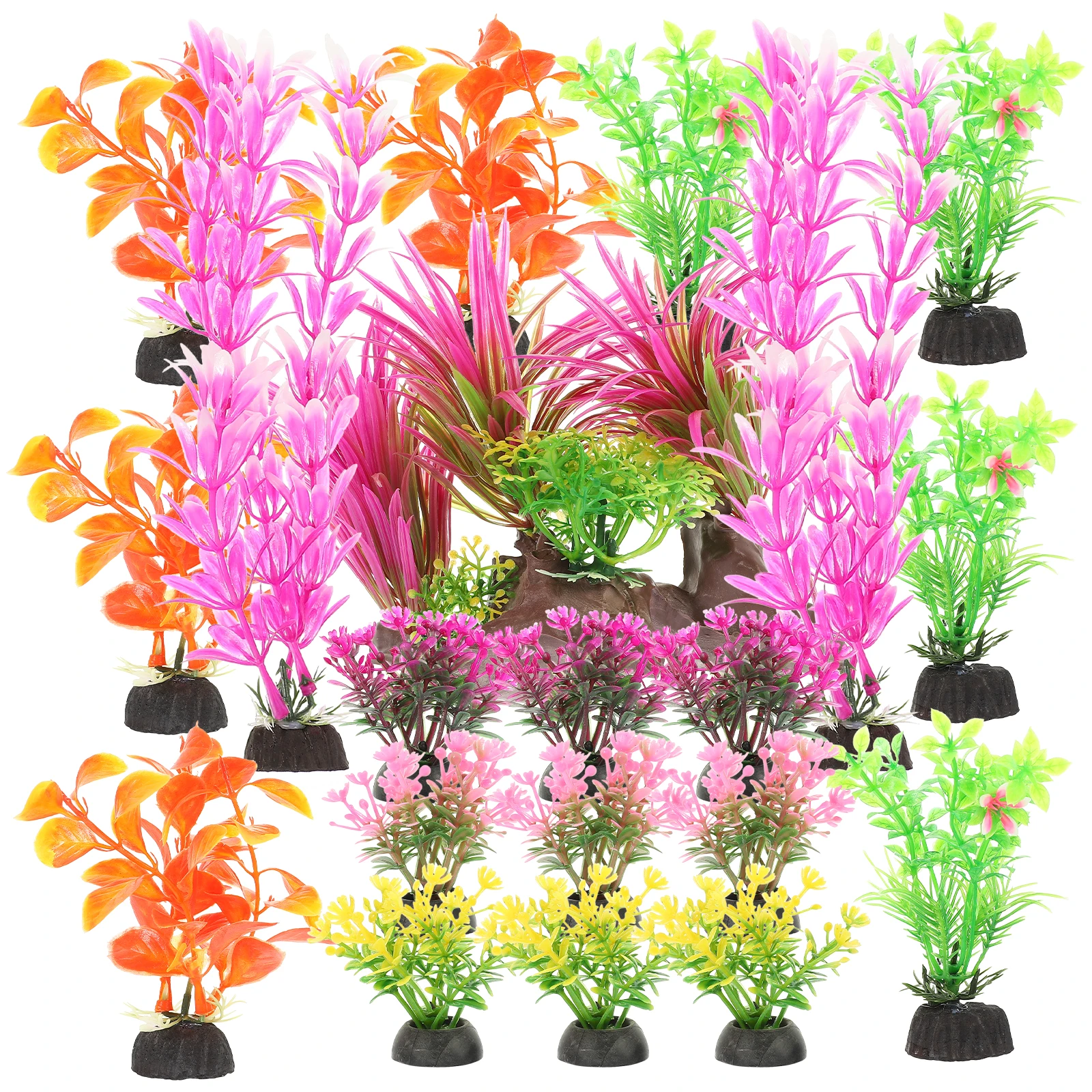 

20pcs Plants Artificial Fish Tank Decorations Plastic Vivid Natural Lively Aquarium Artificial Plant Plants Pet Supplies