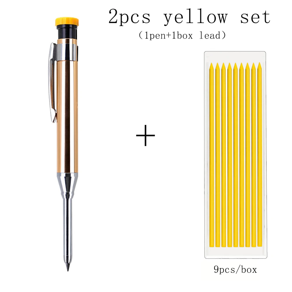 6 Farben 2,8 mm Metall Solid Carpenter Druckbleistift mit Spitzer 2B Bleikern Deep Hole Construction Marking Scriber Tool