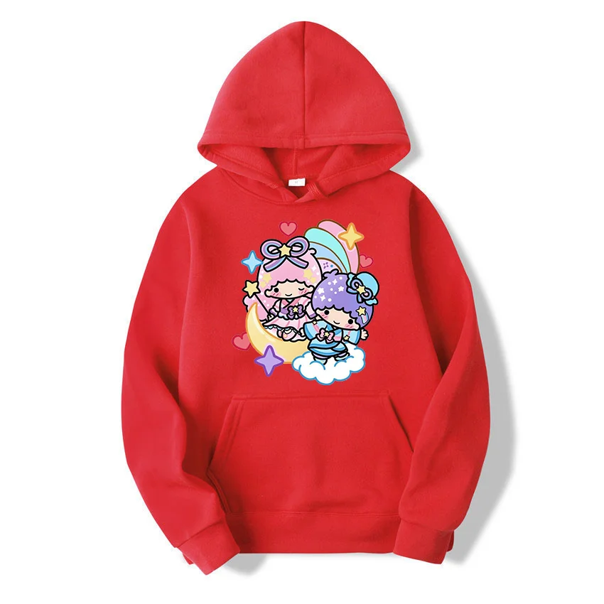 Sanrio Little Twin Stars Men's and Women's Hoodie Casual Street Clothing Long sleeved Sweatshirt Boys and Girls Autumn Top Coat