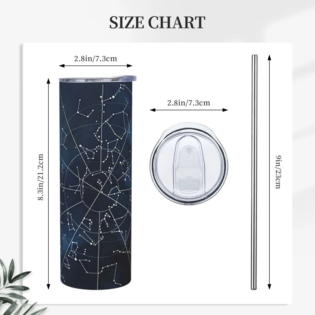 Zodiac Constellations Space Stainless Steel Tumbler Vacuum Insulated Mug Thermal Cold Cups Straws With Lid 20oz