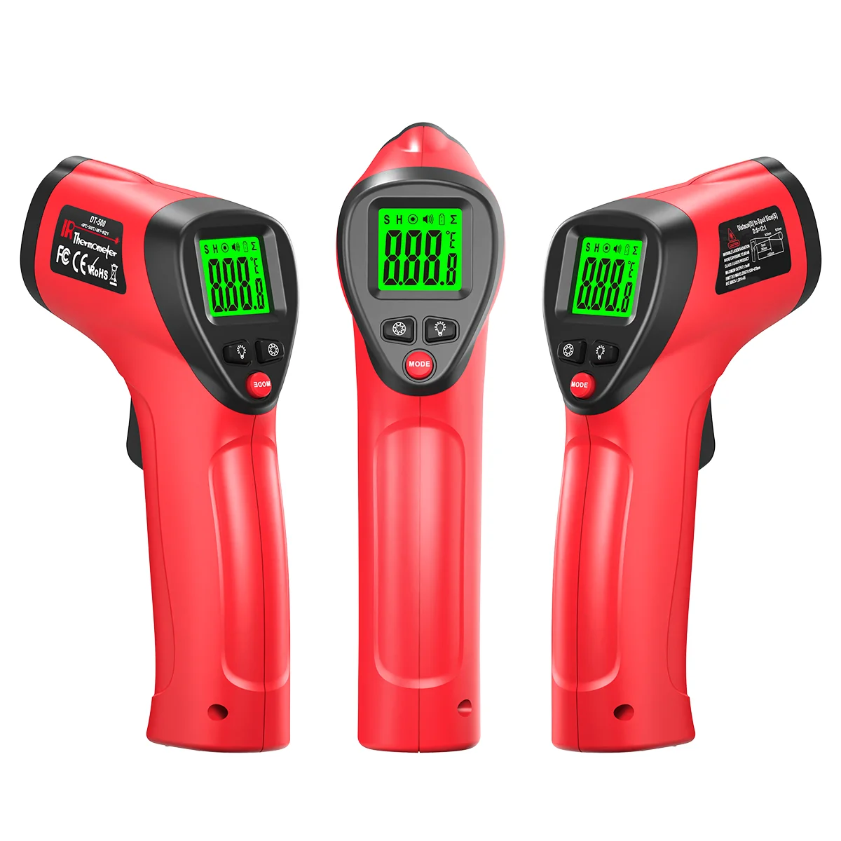 ميزان الحرارة الرقمي بالأشعة تحت الحمراء -58 ℉ -932 ℉   مقياس الحرارة المنزلي، مسدس درجة حرارة ليزر غير متصل قابل للتعديل للمنزل