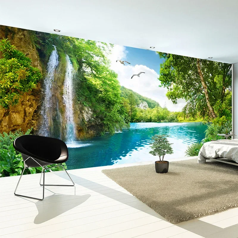 Waterfalls Landscape Photo Mural Wallpaper Living Room TV Sofa Background Wall Paper For 3 D Walls Home Decor Papel De Parede