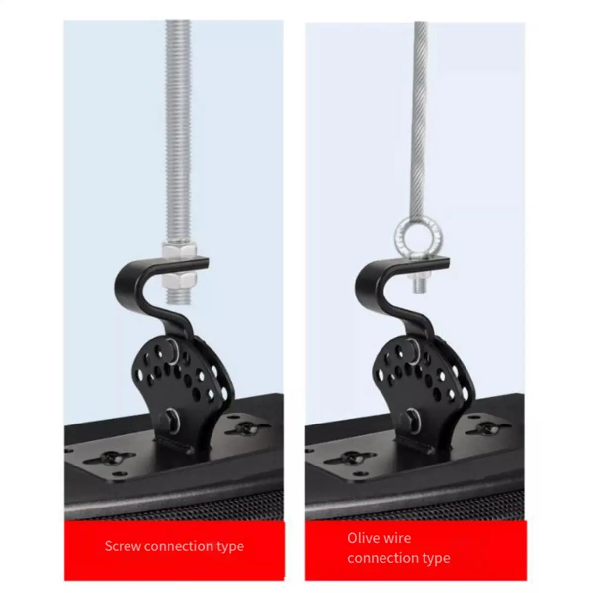 RISE- 2Pcs Speaker Wall Mount Bracket Screw Pendant Bracket Bracket Speaker Ceiling Rack Surround KTV Hanger Rings
