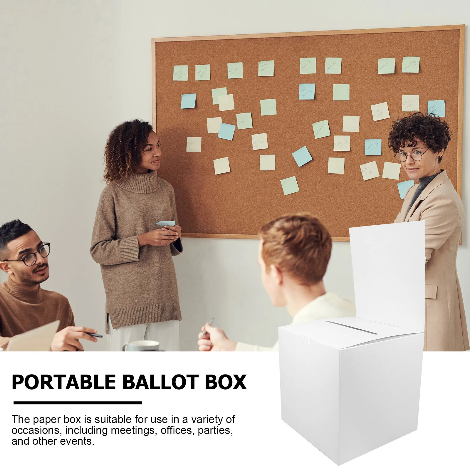 4 Stuks Papieren Loterij Doos Multifunctionele Stemmen Opbergdoos Voor Party Meeting Donatie Stembiljet Ticket Houder Papier Loterij doos