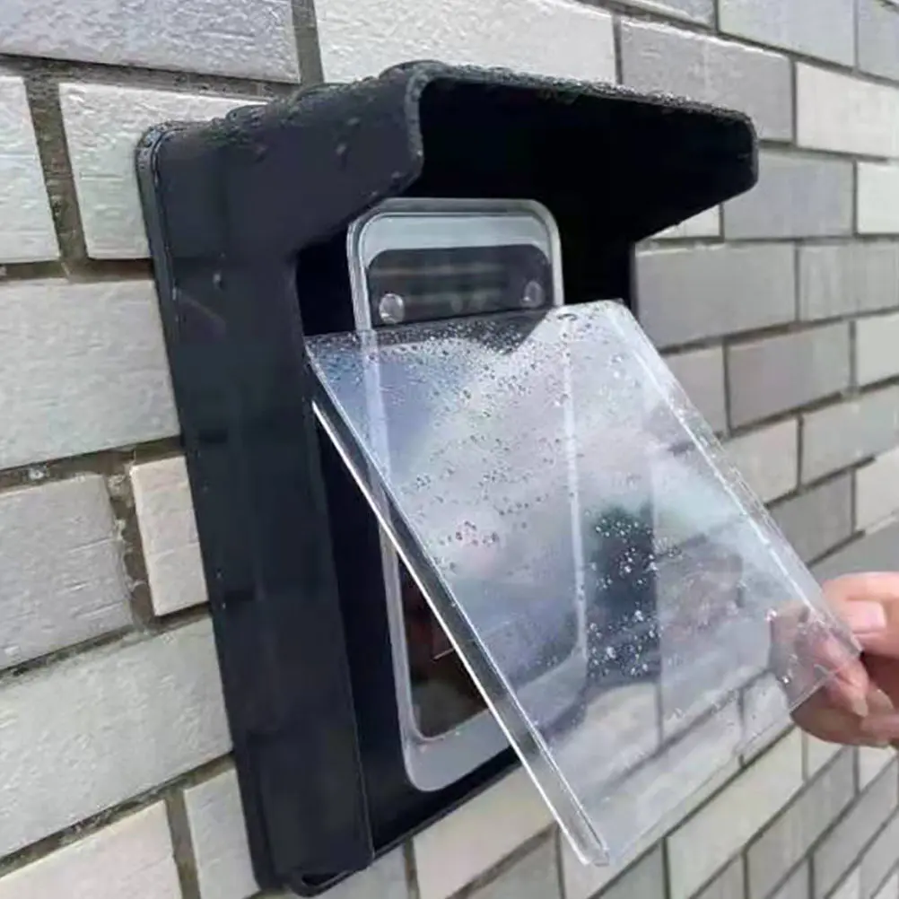 Heavy Duty Doorbell Cover Waterproof Sunproof Cold Resistant Outdoor Door Bell Protector for Fingerprint Machine Door Entry